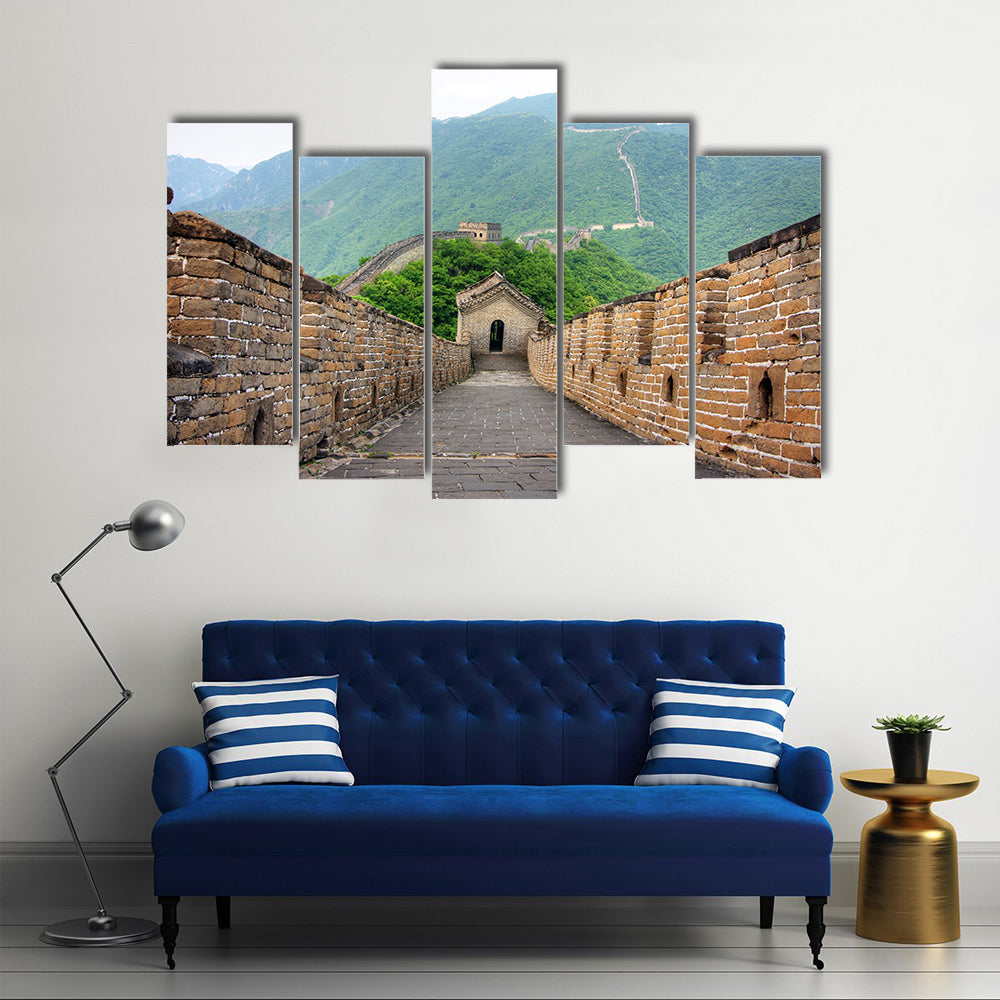 Great Wall of China on a clear day Multi panel canvas wall art