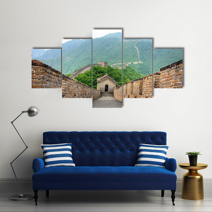 Great Wall of China on a clear day Multi panel canvas wall art