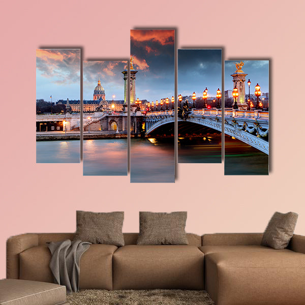 Alexandre 3 Bridge, Paris, France Multi panel canvas wall art