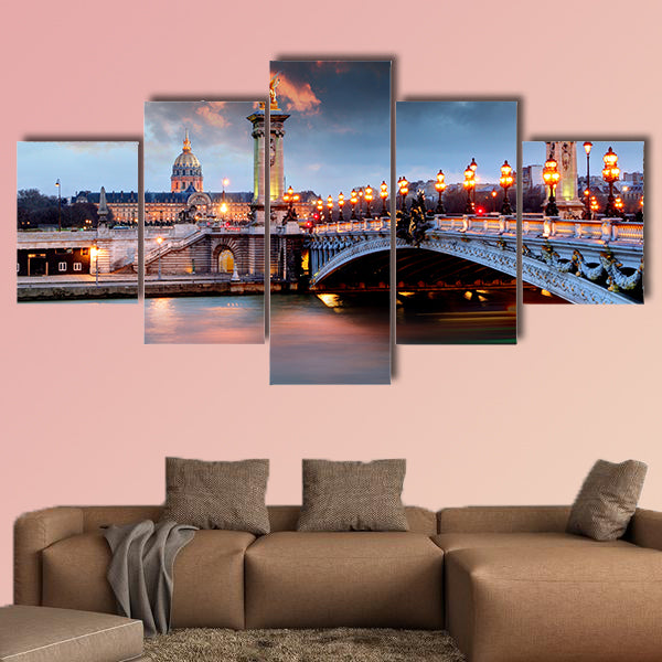 Alexandre 3 Bridge, Paris, France Multi panel canvas wall art