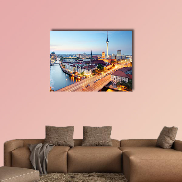 Berlin skyline multi panel canvas wall art
