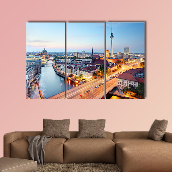 Berlin skyline multi panel canvas wall art