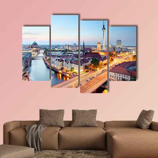 Berlin skyline multi panel canvas wall art
