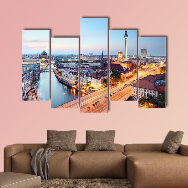 Berlin skyline multi panel canvas wall art