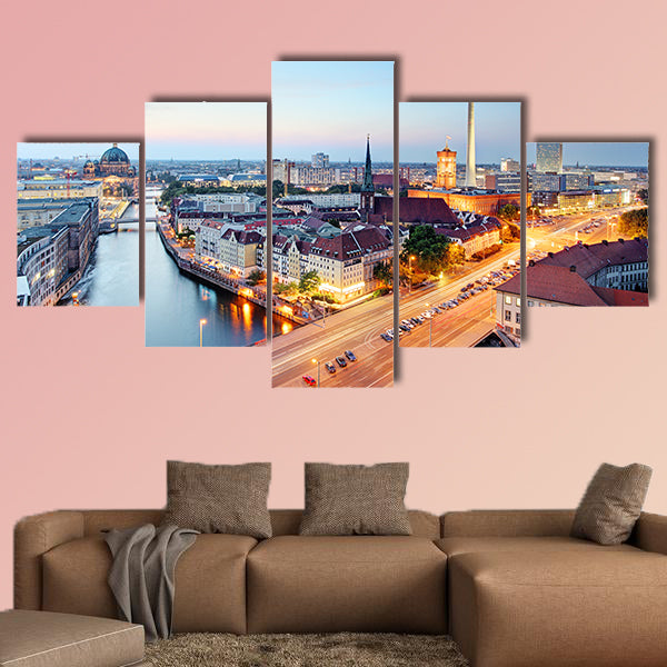 Berlin skyline multi panel canvas wall art