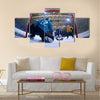 Ice hockey goalkeeper player on goal Multi panel canvas wall art