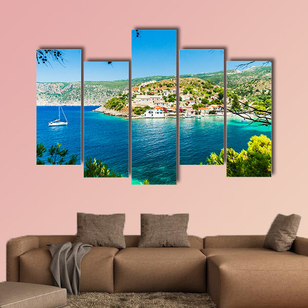 The Assos on the Island of Kefalonia in Greece multi panel canvas wall art
