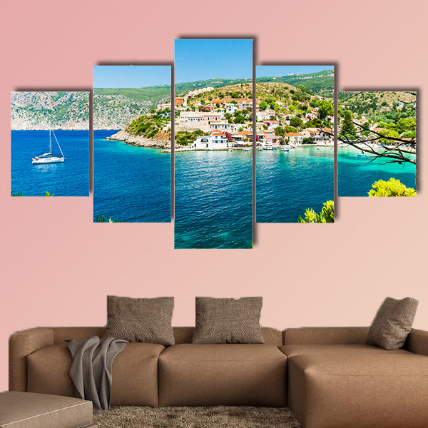 The Assos on the Island of Kefalonia in Greece multi panel canvas wall art