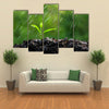 The Green Sprouts Of The Rain Close-Up To The Plant On The Ground, Multi Panel Wall Art