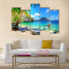 Beautiful tropical beach scene multi panel canvas wall art