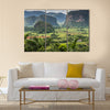 Panoramic View Over Landscape With Mogotes In Vinales Valley, Cuba Multi Panel Canvas Wall Art