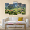 Panoramic View Over Landscape With Mogotes In Vinales Valley, Cuba Multi Panel Canvas Wall Art