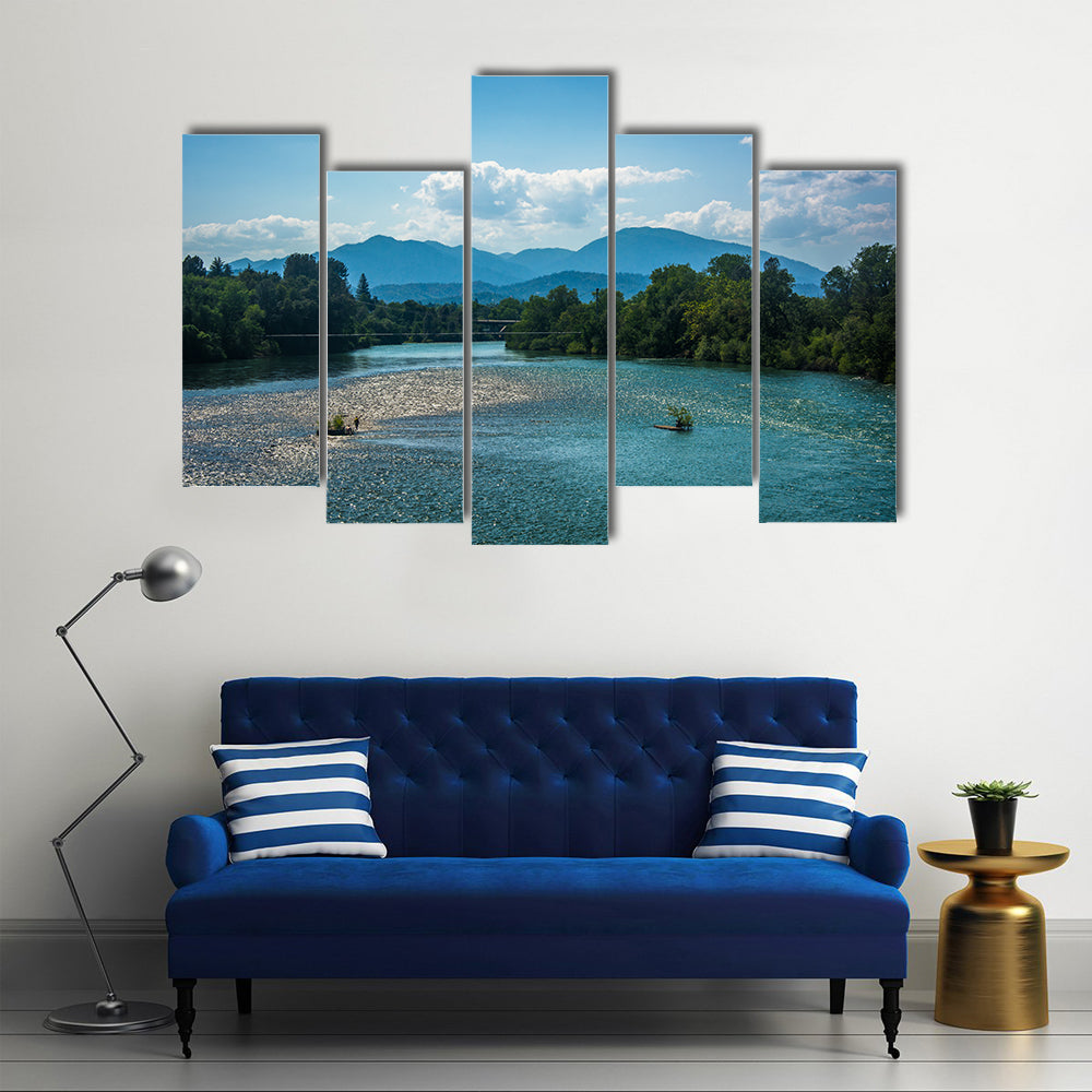 The Seen In The Riding, the Sacramento River, California, Multi Panel Canvas Wall Art