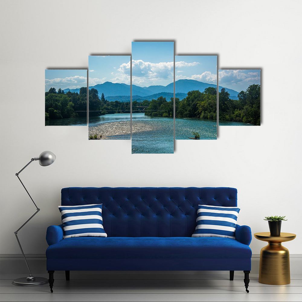 The Seen In The Riding, the Sacramento River, California, Multi Panel Canvas Wall Art