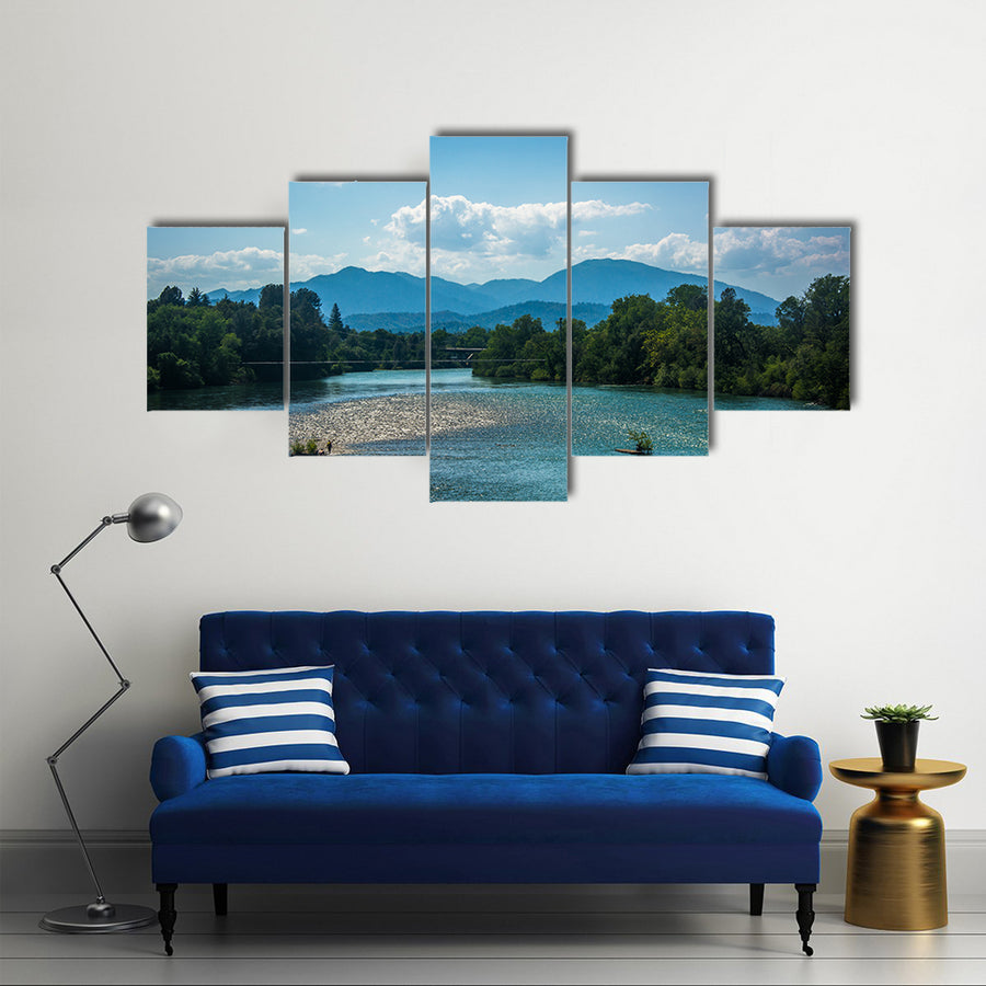 The Seen In The Riding, the Sacramento River, California, Multi Panel Canvas Wall Art