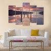 A flooded jetty in Derwent Water Lake District England multi panel canvas wall art