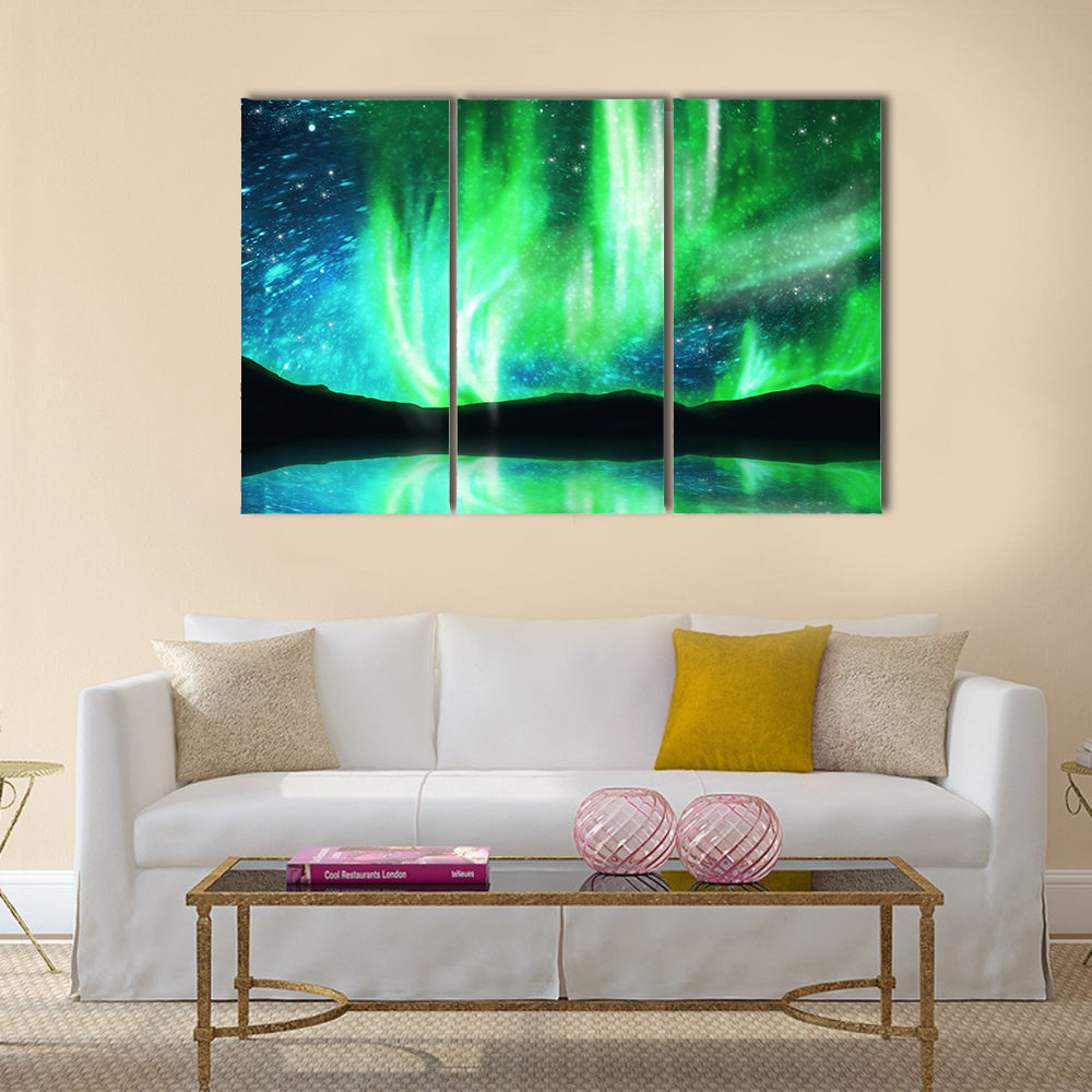 Northern lights ,aurora borealis Multi panel canvas wall art