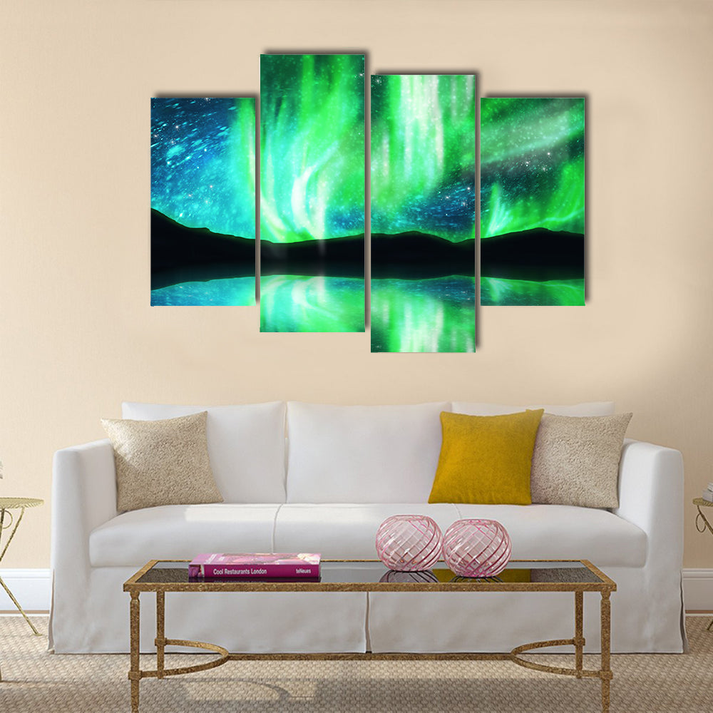 Northern lights ,aurora borealis Multi panel canvas wall art
