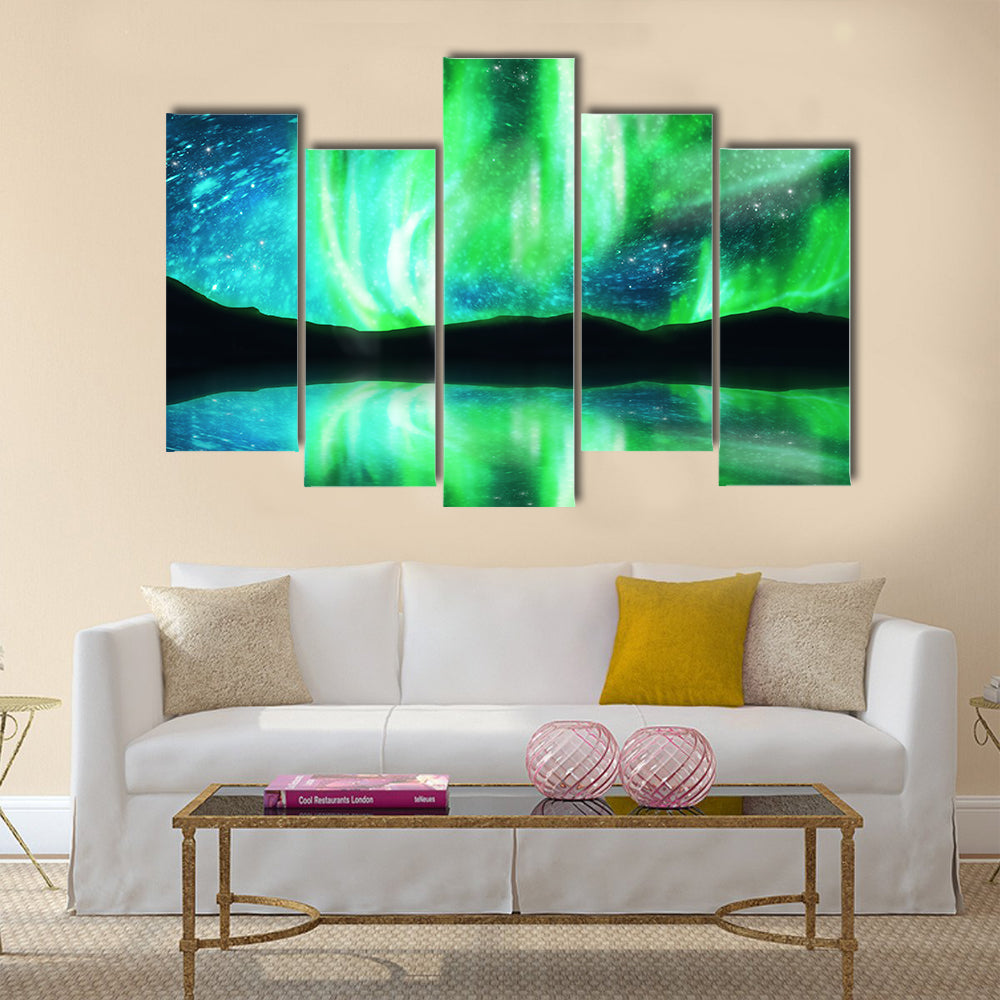 Northern lights ,aurora borealis Multi panel canvas wall art