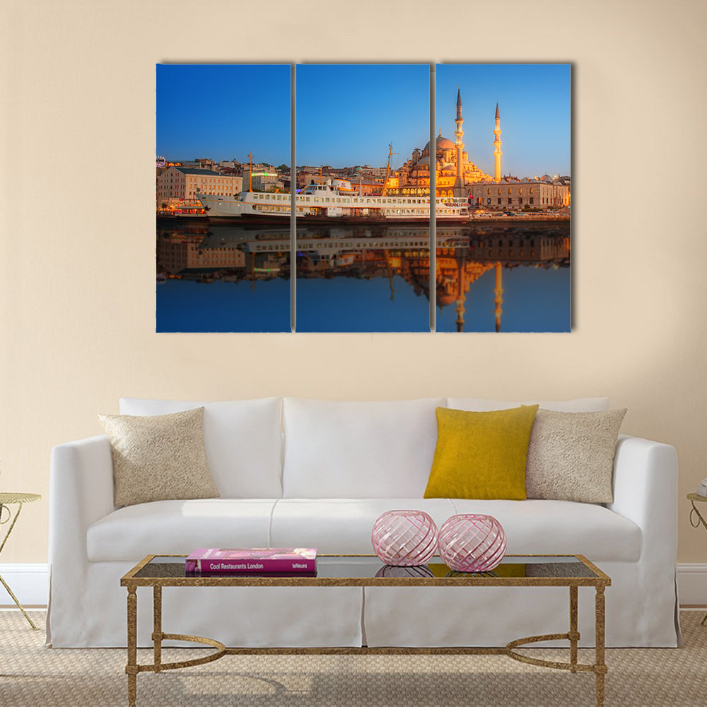 Panorama of Istanbul at a dramatic sunset Multi panel canvas wall art
