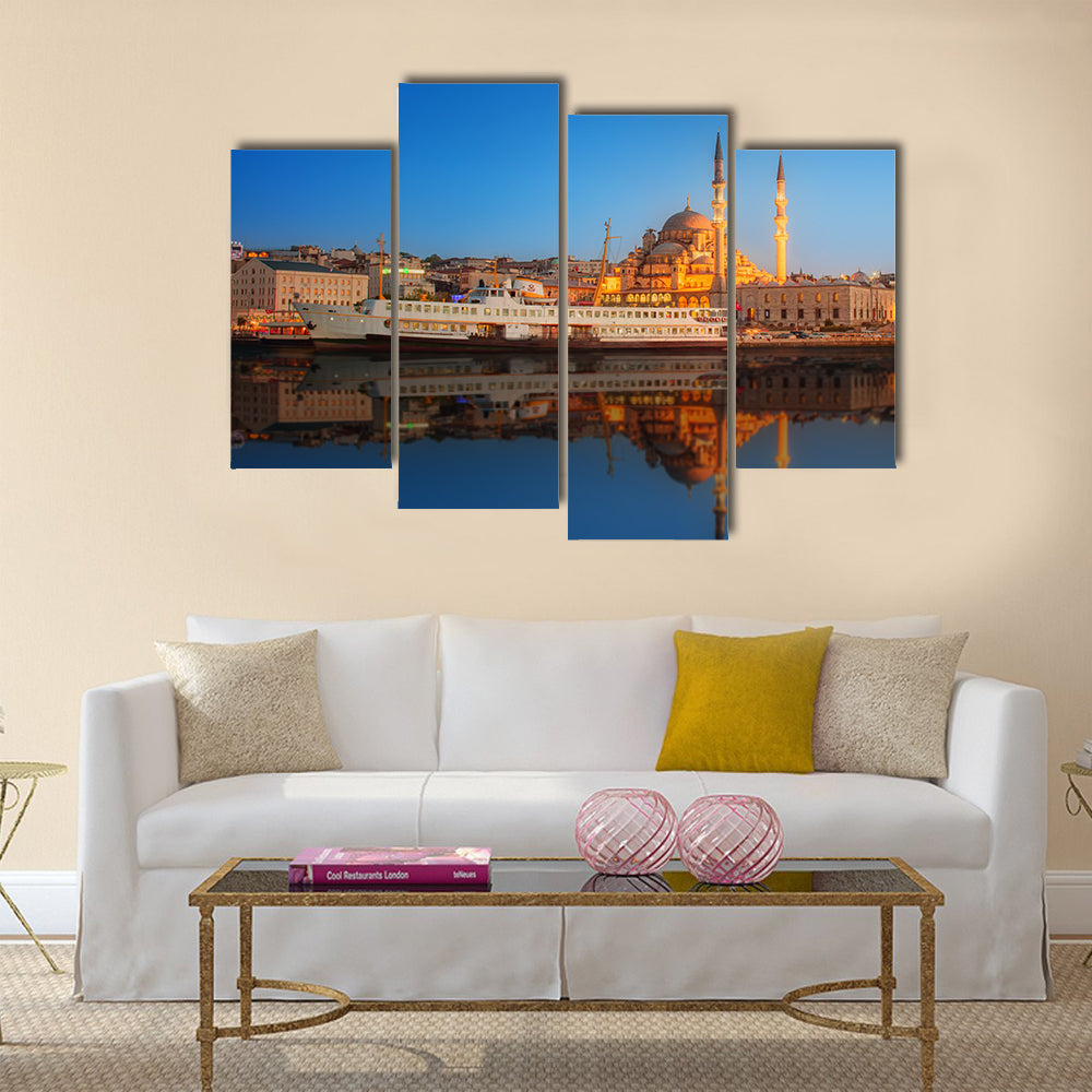 Panorama of Istanbul at a dramatic sunset Multi panel canvas wall art