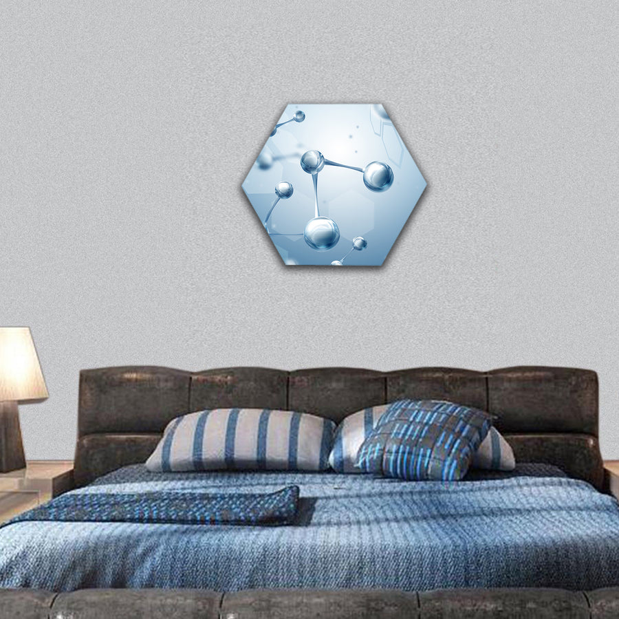 Science background with molecules hexagonal canvas wall art
