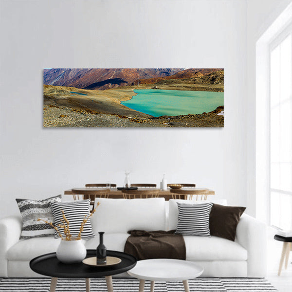 Alps mountain landscape and mountain lake Switzerland Panoramic Canvas Wall Art