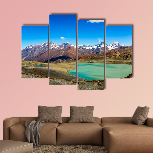 Alps mountain landscape and Mountain Lake in a beautiful day