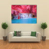 Rainfall On A Forest,Tat Kuang Si Waterfalls At Luang prabang, Laos Multi Panel Canvas Wall Art