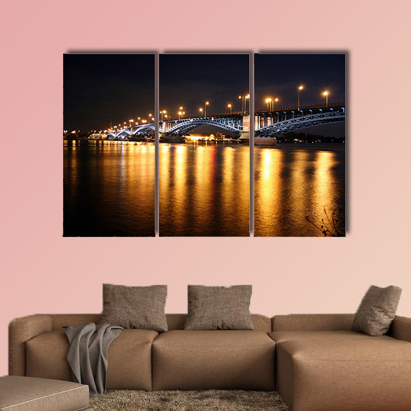 Rhine Bridge between the German cities Mainz and Wiesbaden wall art