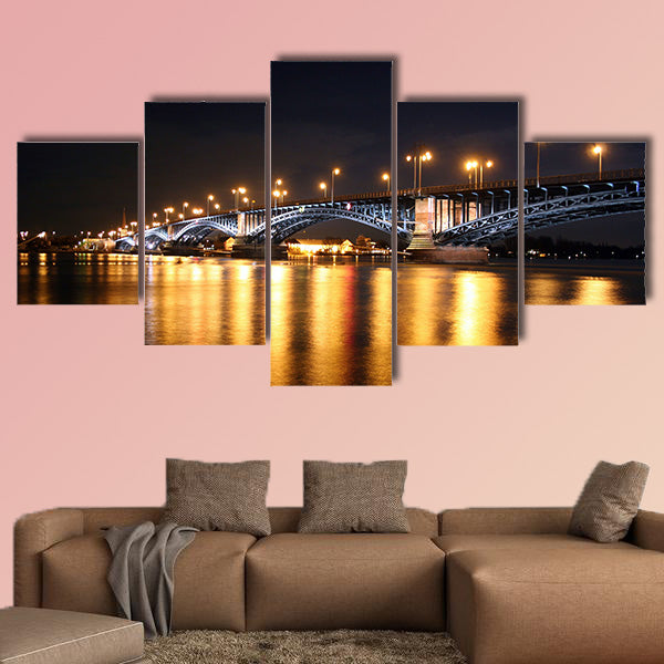 Rhine Bridge between the German cities Mainz and Wiesbaden wall art