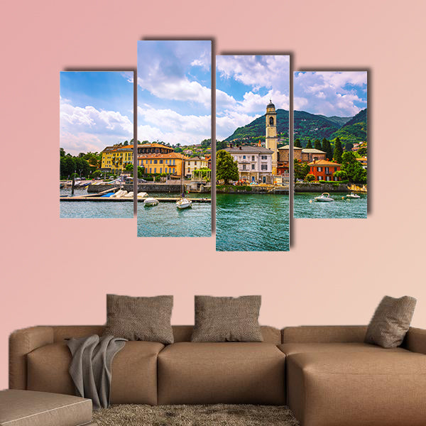 Cernobbio town in Como Lake District Europe multi panel canvas wall art