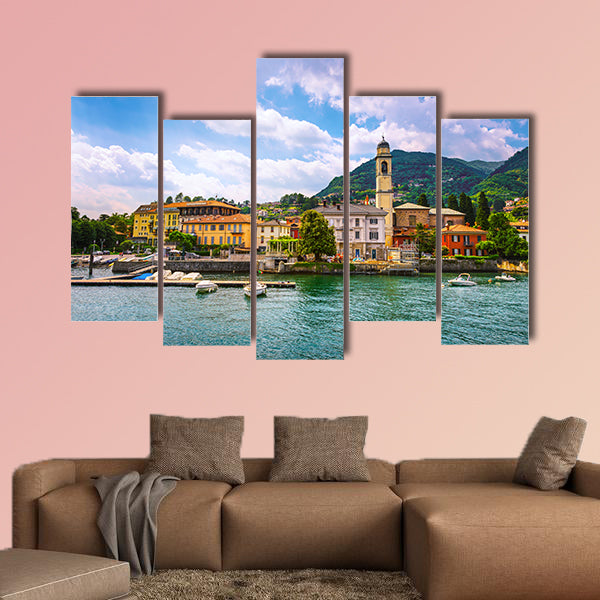 Cernobbio town in Como Lake District Europe multi panel canvas wall art
