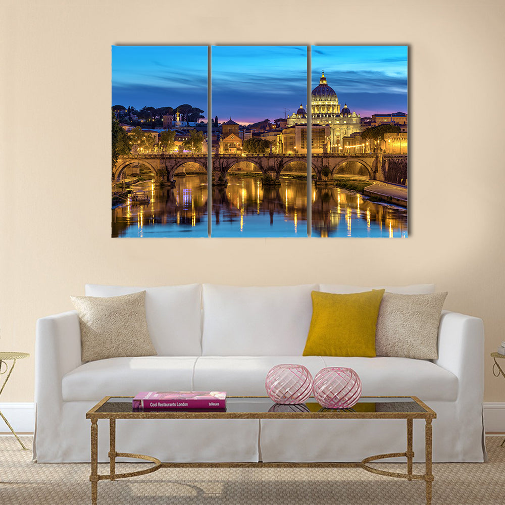 Sunset at Rome with Saint Peter's Basilica - Rome - Italy Multi panel canvas wall art