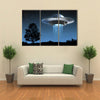 UFO Landing On Earth Multi Panel Canvas Wall Art