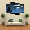 UFO Landing On Earth Multi Panel Canvas Wall Art