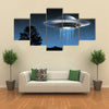 UFO Landing On Earth Multi Panel Canvas Wall Art