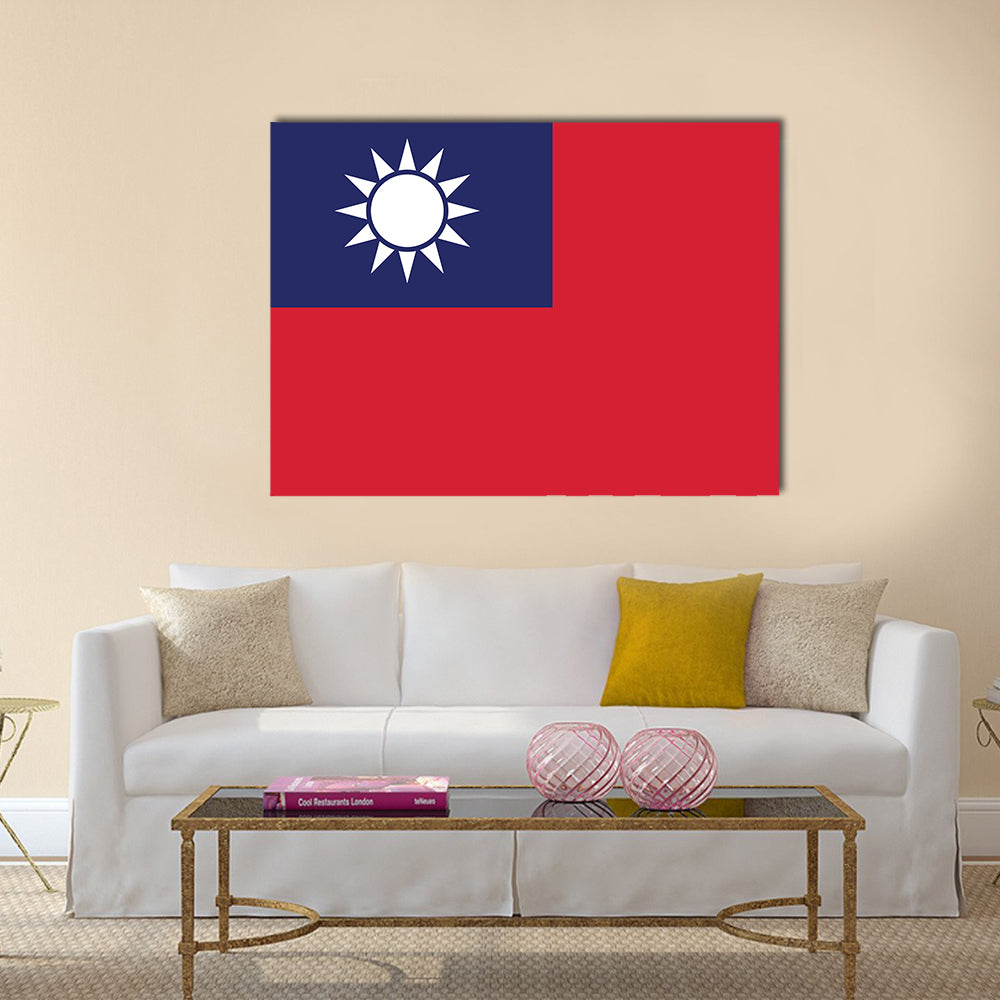 Taiwan vector flag of the independent state Multi panel canvas wall art