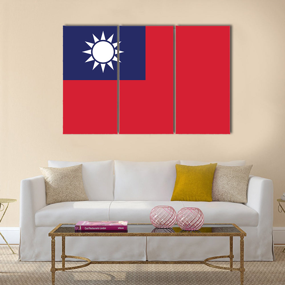 Taiwan vector flag of the independent state Multi panel canvas wall art
