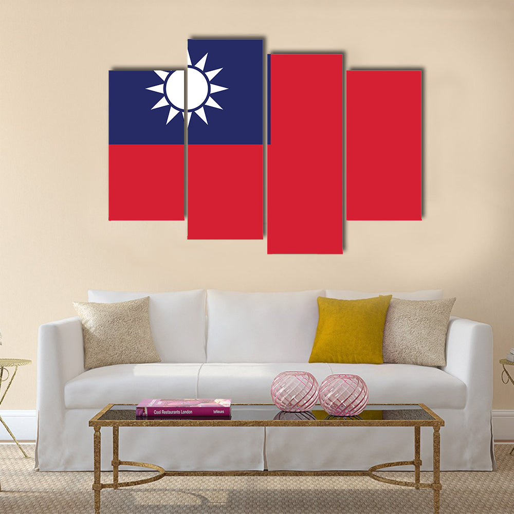 Taiwan vector flag of the independent state Multi panel canvas wall art
