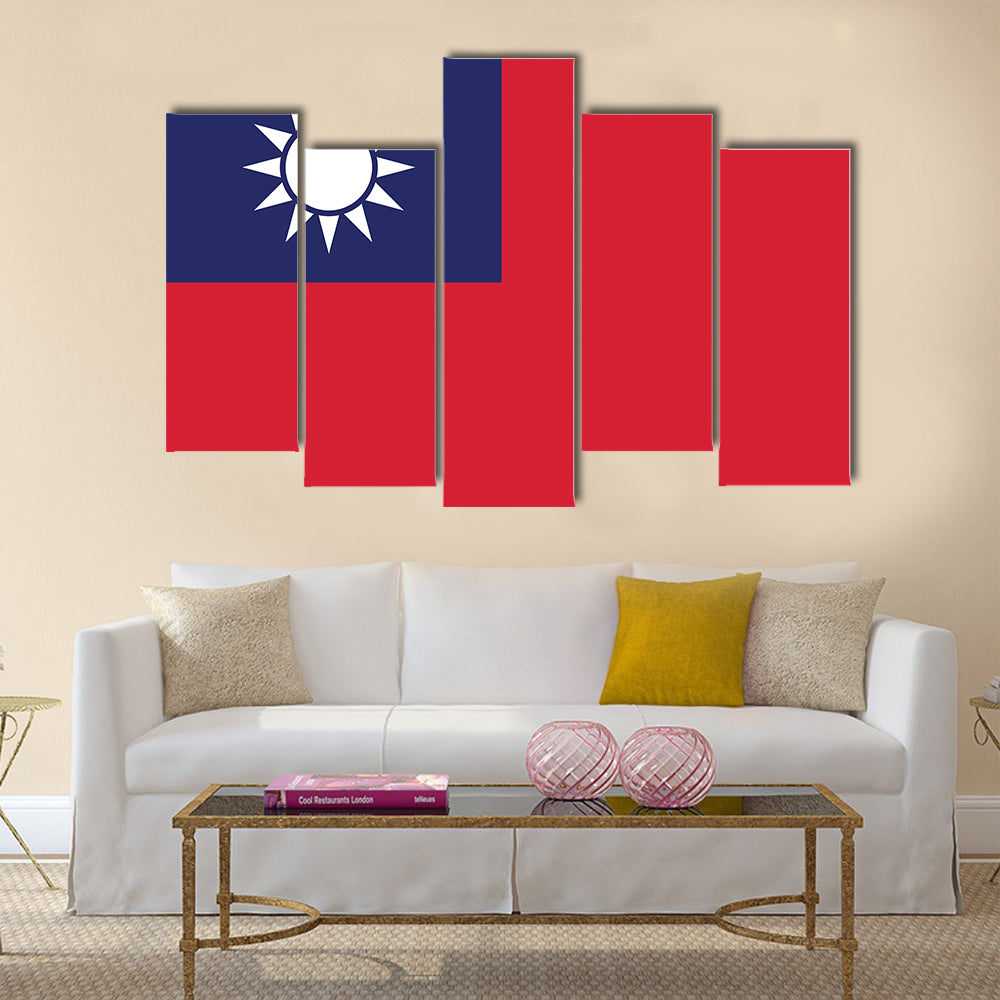 Taiwan vector flag of the independent state Multi panel canvas wall art