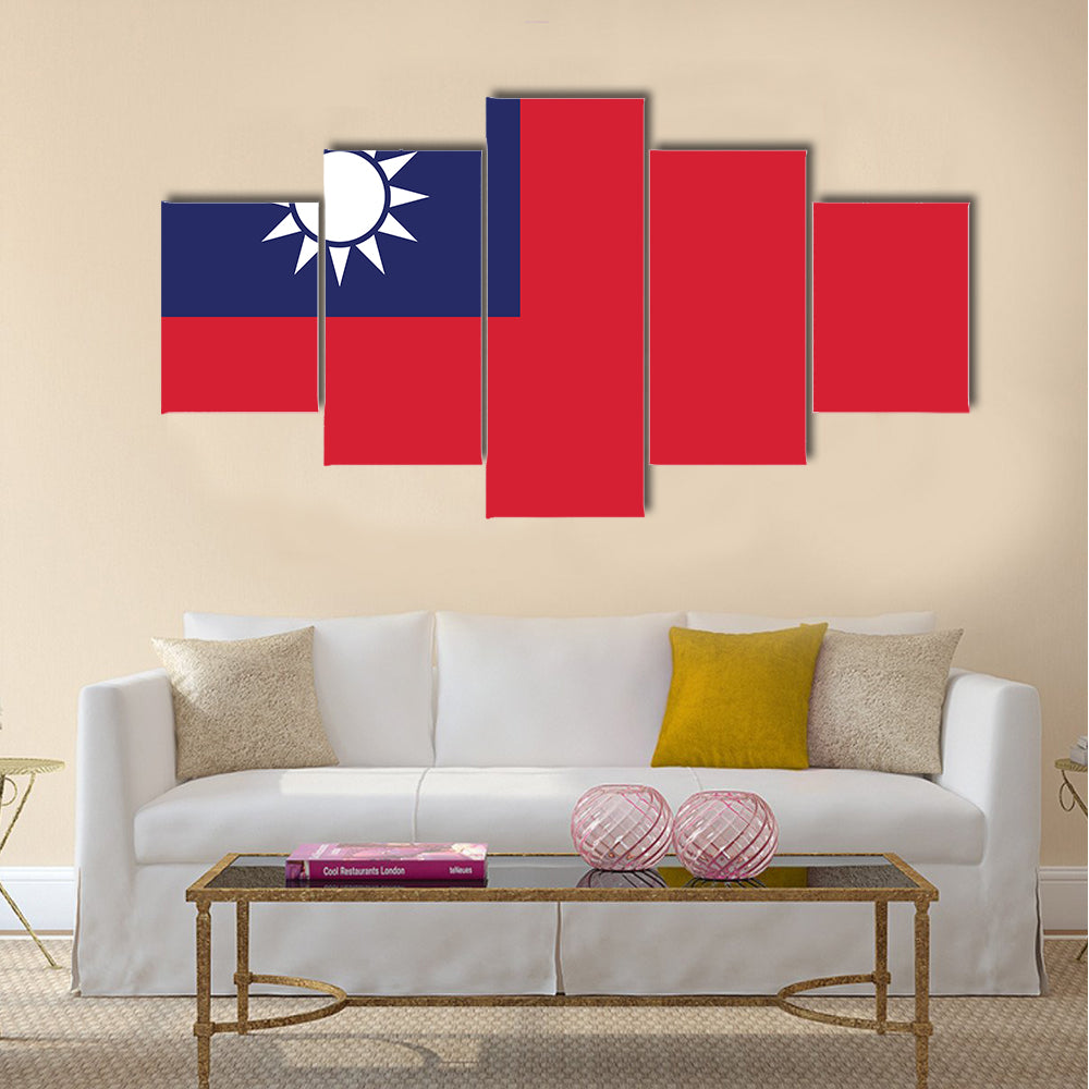 Taiwan vector flag of the independent state Multi panel canvas wall art