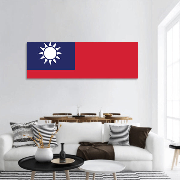 Taiwan vector flag of the independent state Panoramic Canvas Wall Art