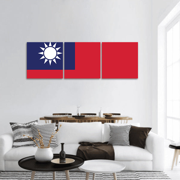 Taiwan vector flag of the independent state Panoramic Canvas Wall Art