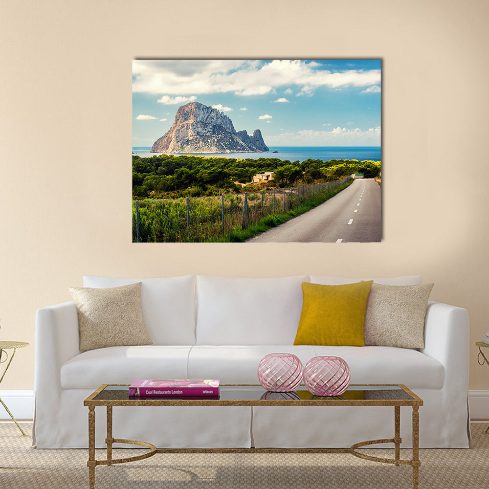 View of the mysterious island of Es Vedra Ibiza, Balearic Islands. Spain Multi Panel Canvas Wall Art