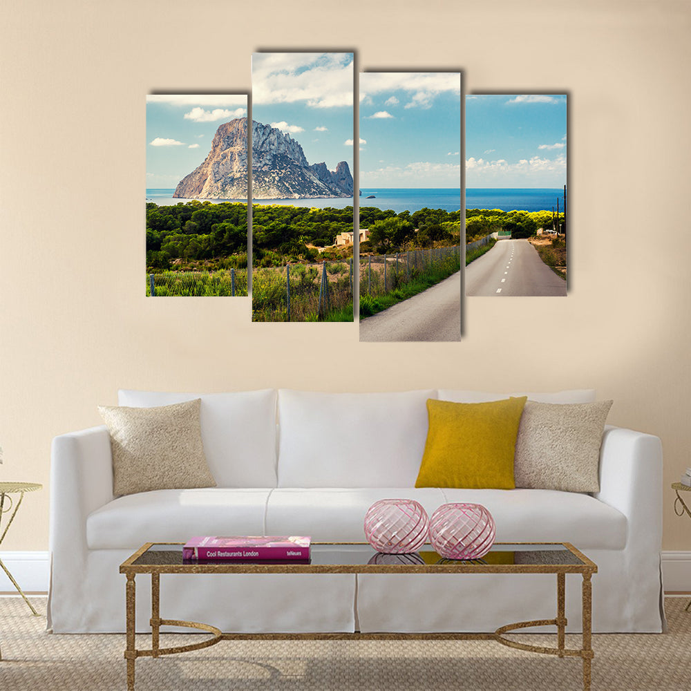 View of the mysterious island of Es Vedra Ibiza, Balearic Islands. Spain Multi Panel Canvas Wall Art