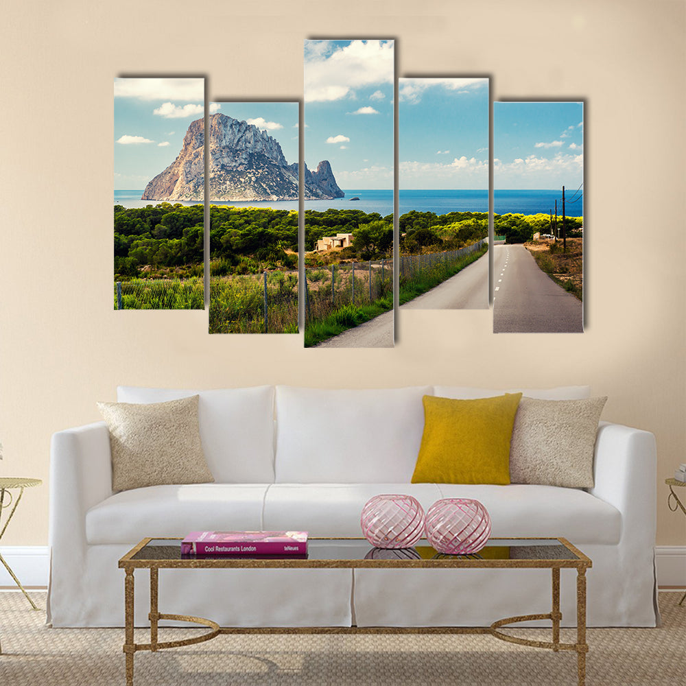 View of the mysterious island of Es Vedra Ibiza, Balearic Islands. Spain Multi Panel Canvas Wall Art