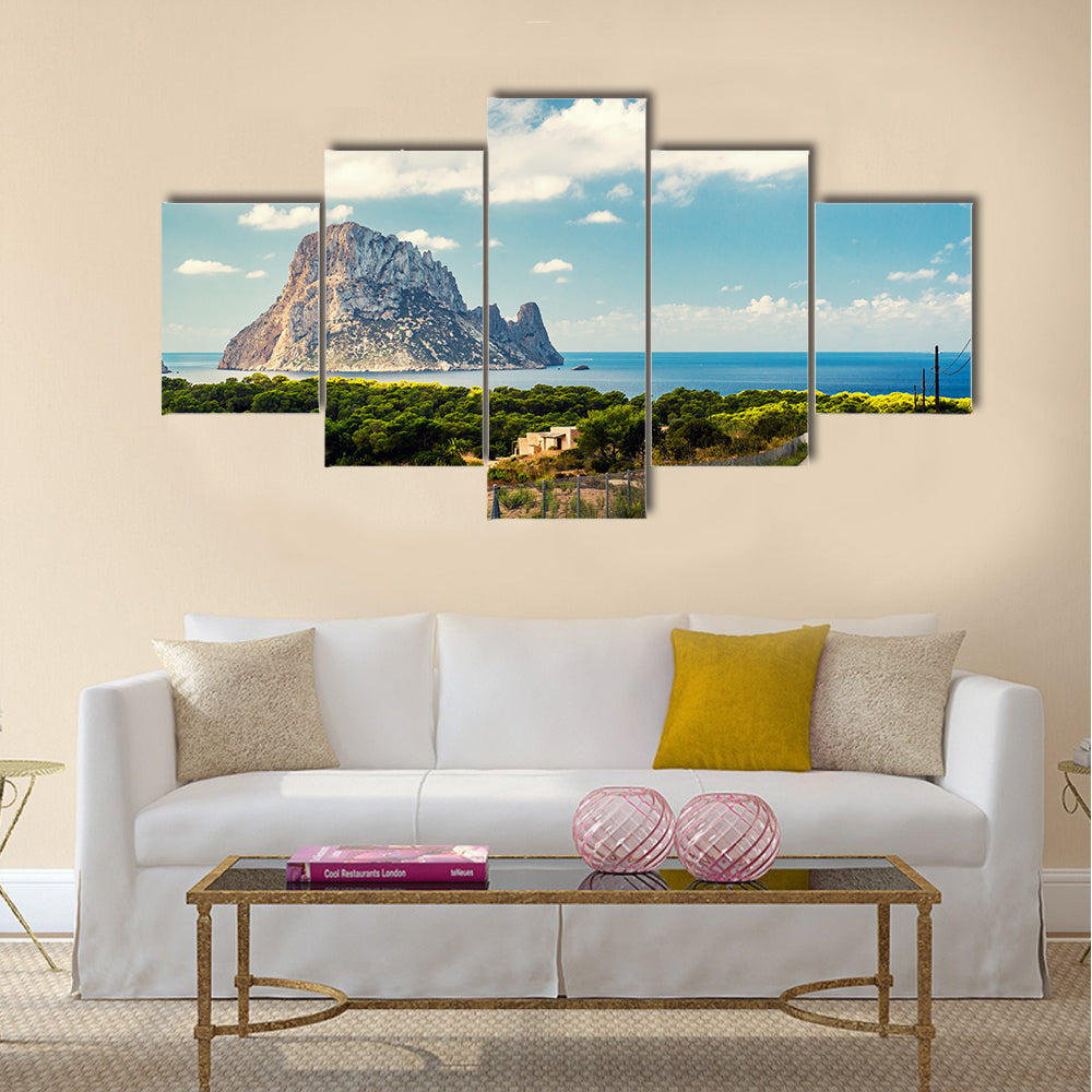 View of the mysterious island of Es Vedra Ibiza, Balearic Islands. Spain Multi Panel Canvas Wall Art