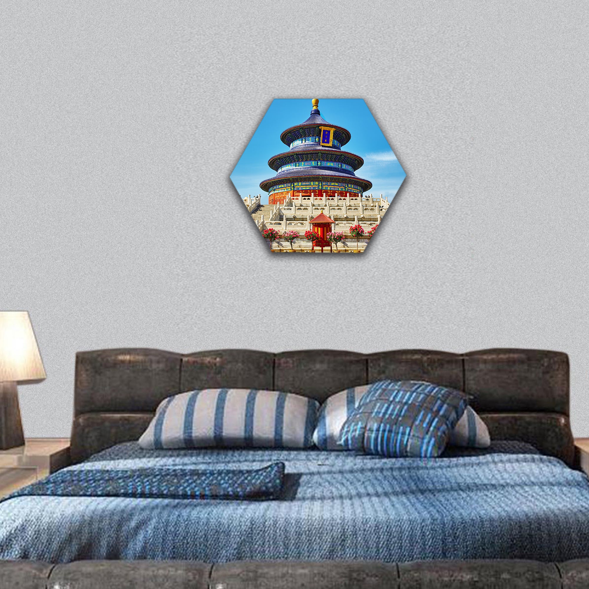 Temple of Heaven in Beijing, China hexagonal canvas wall art