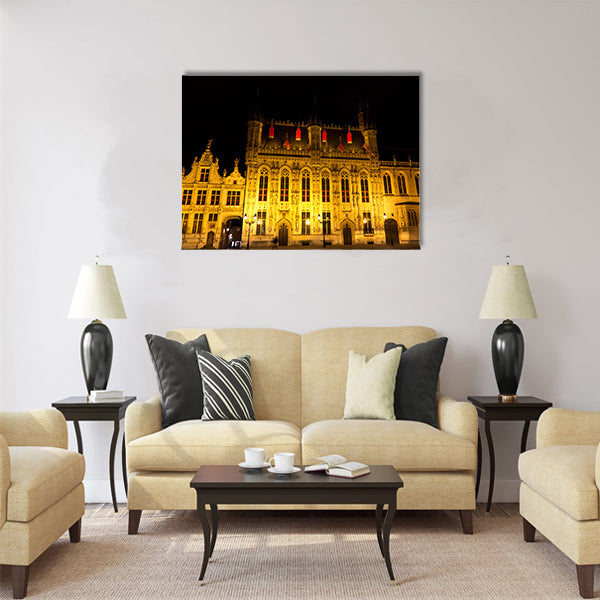 The Burg Square in Bruges Multi panel canvas wall art